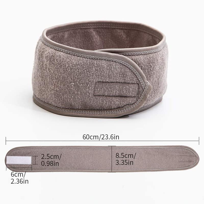 3-Piece Spa Facial Headbands for Women & Girls - Non-Slip Adjustable Hair Bands with Terry Cloth & Magic Tape Elastic - Perfect for Washing Face, Makeup, Yoga, Workout & Skincare Routine