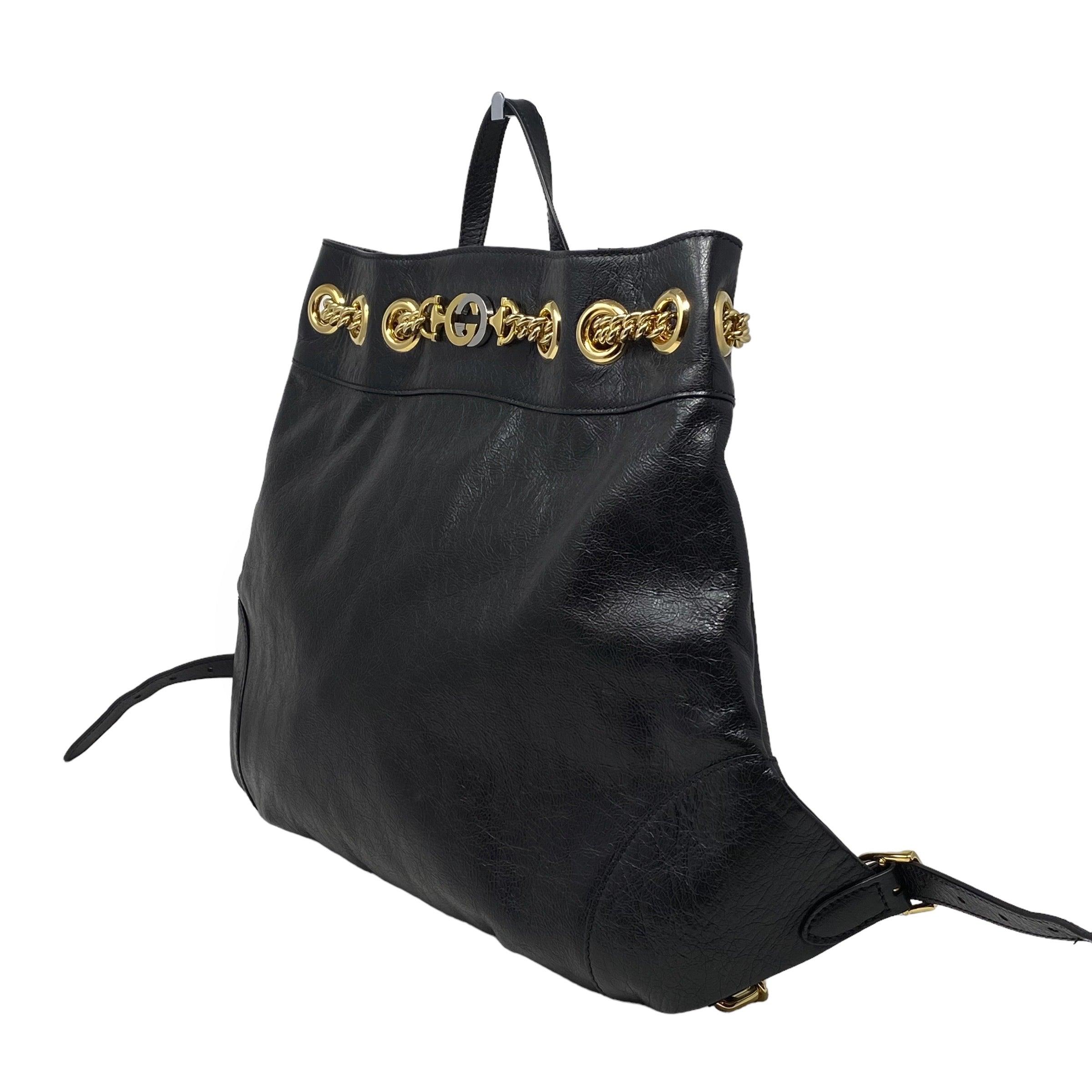 Gucci Black Calfskin Zumi Backpack for Women | Luxury Leather Backpack | Designer Handbag for Work, Travel & Everyday Use