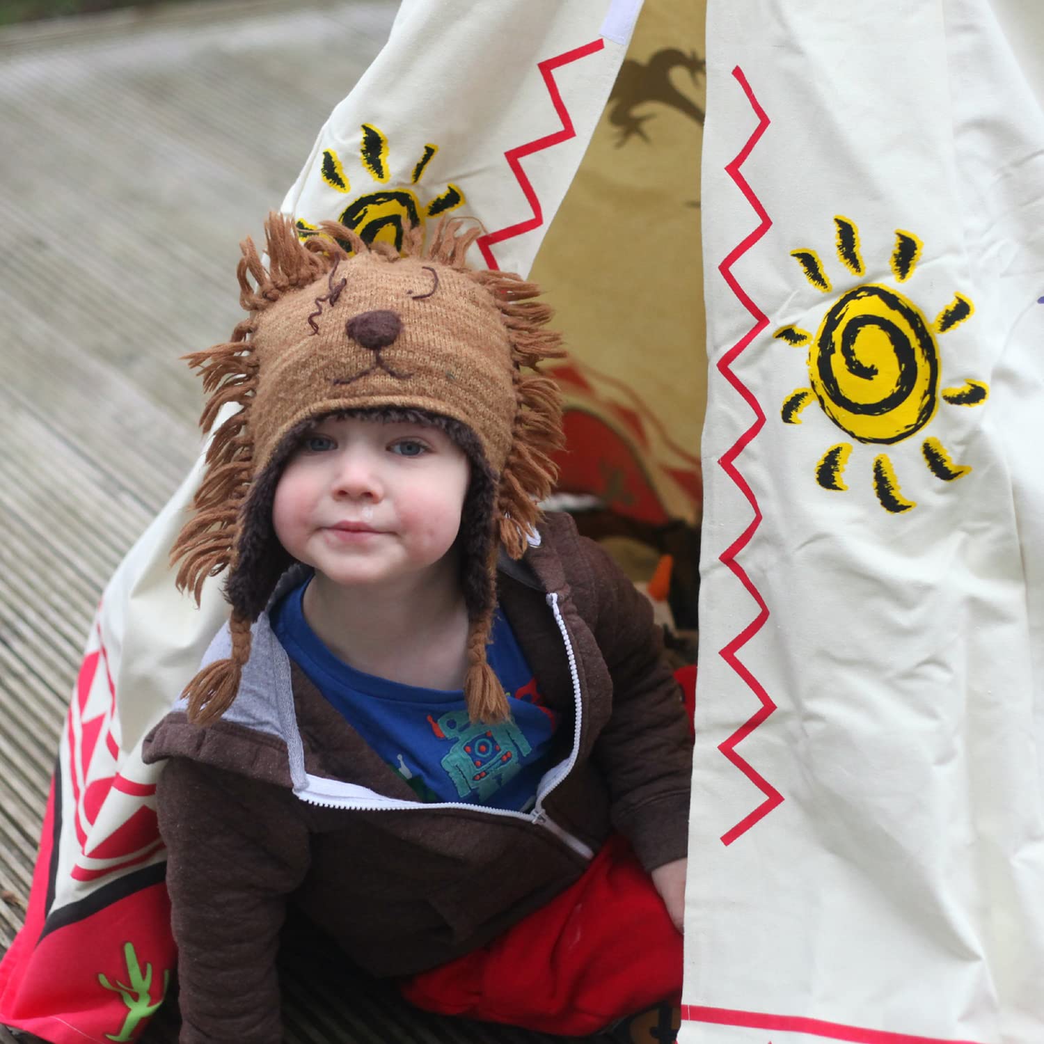Kids Play Teepee Tent - Cotton Indian Tipi Playhouse for Indoor & Outdoor Games | Perfect for Backyard, Camping, and Imaginative Play