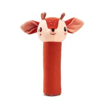 Janod Eco-Friendly Plush Squeaker Toy - Stella the Fawn | Soft & Safe Dog Chew Toy for Puppies & Small Dogs | Perfect for Indoor Play, Training & Teething Relief