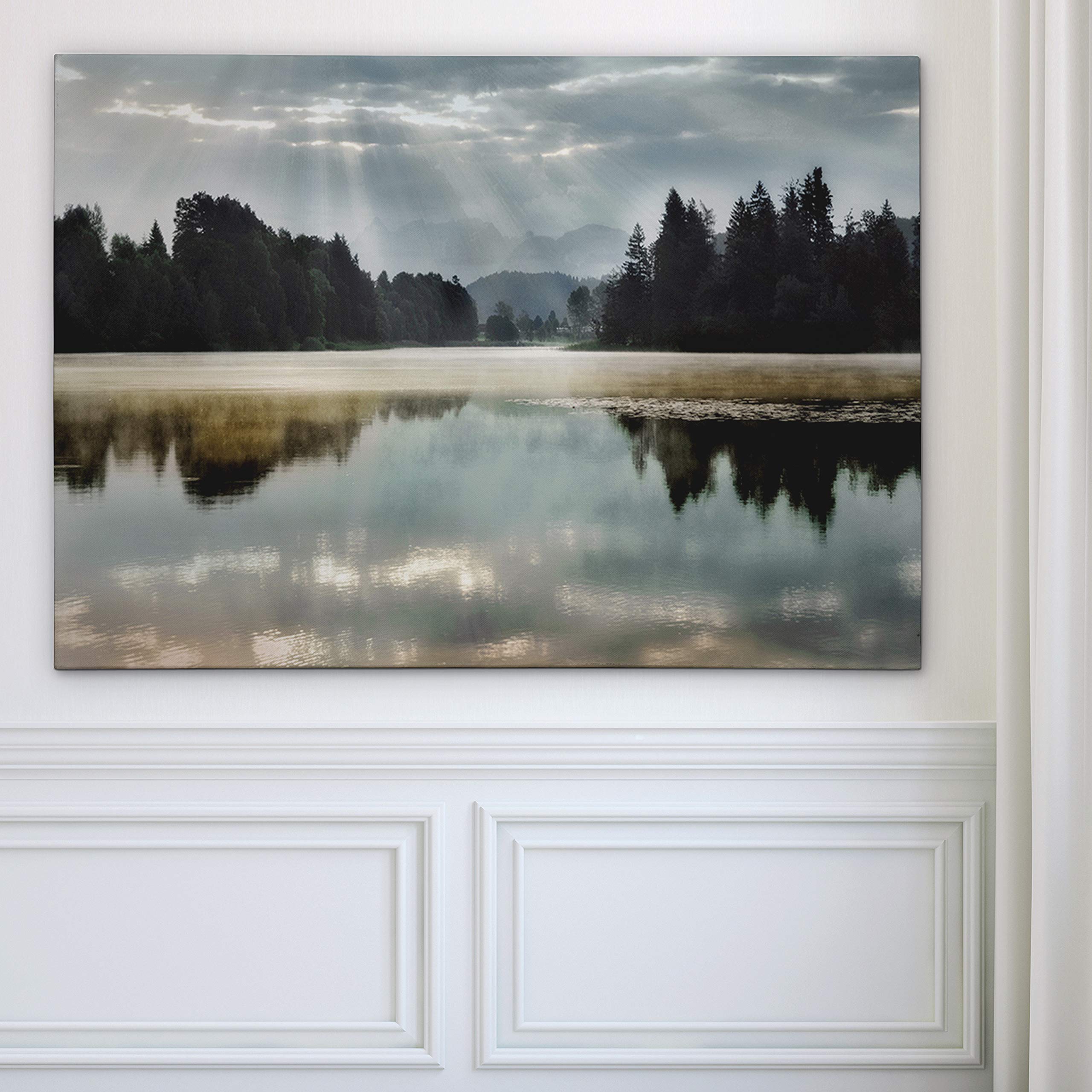 Wexford Home Morning Bliss I Gallery Wrapped Canvas Wall Art - Modern Abstract Landscape Painting for Living Room, Bedroom & Office Decor