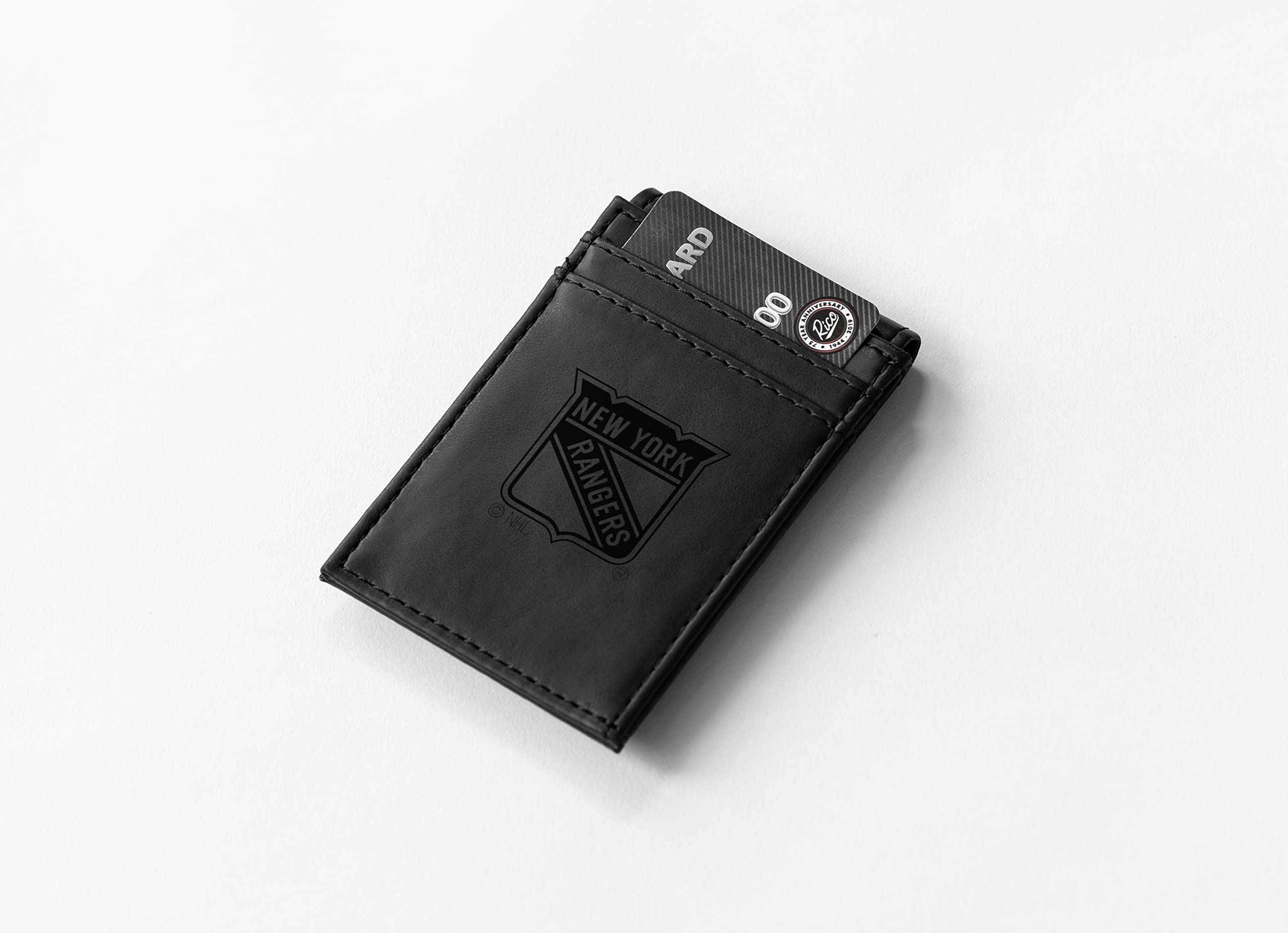 NHL Hockey Laser Engraved Front Pocket Wallet - Slim & Comfortable Bifold Wallet for Men - Perfect for Hockey Fans, Sports Enthusiasts & Everyday Carry