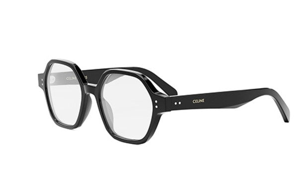 CELINE THIN CL50142I 001 Shiny Black Geometric Women's Eyeglasses - Fashionable Cat Eye Frames for Women | Perfect for Office, Reading & Everyday Wear