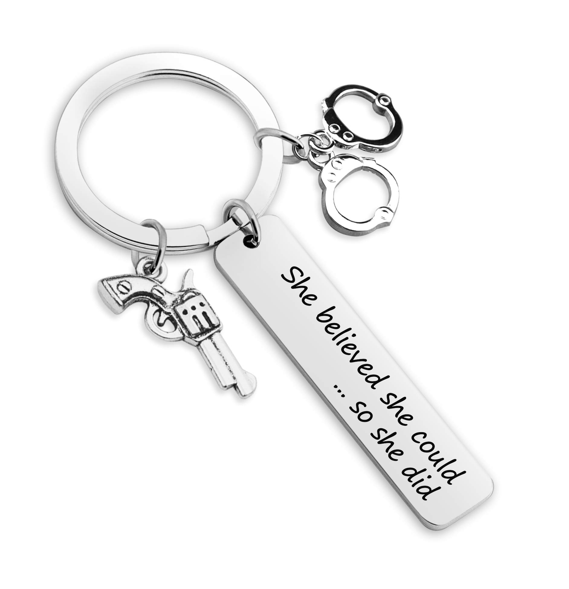 Police Keychain for Officers - Inspirational Graduation Gift for Police Academy, Law Enforcement & First Responders - Perfect for Graduation, Promotion & Daily Duty Motivation