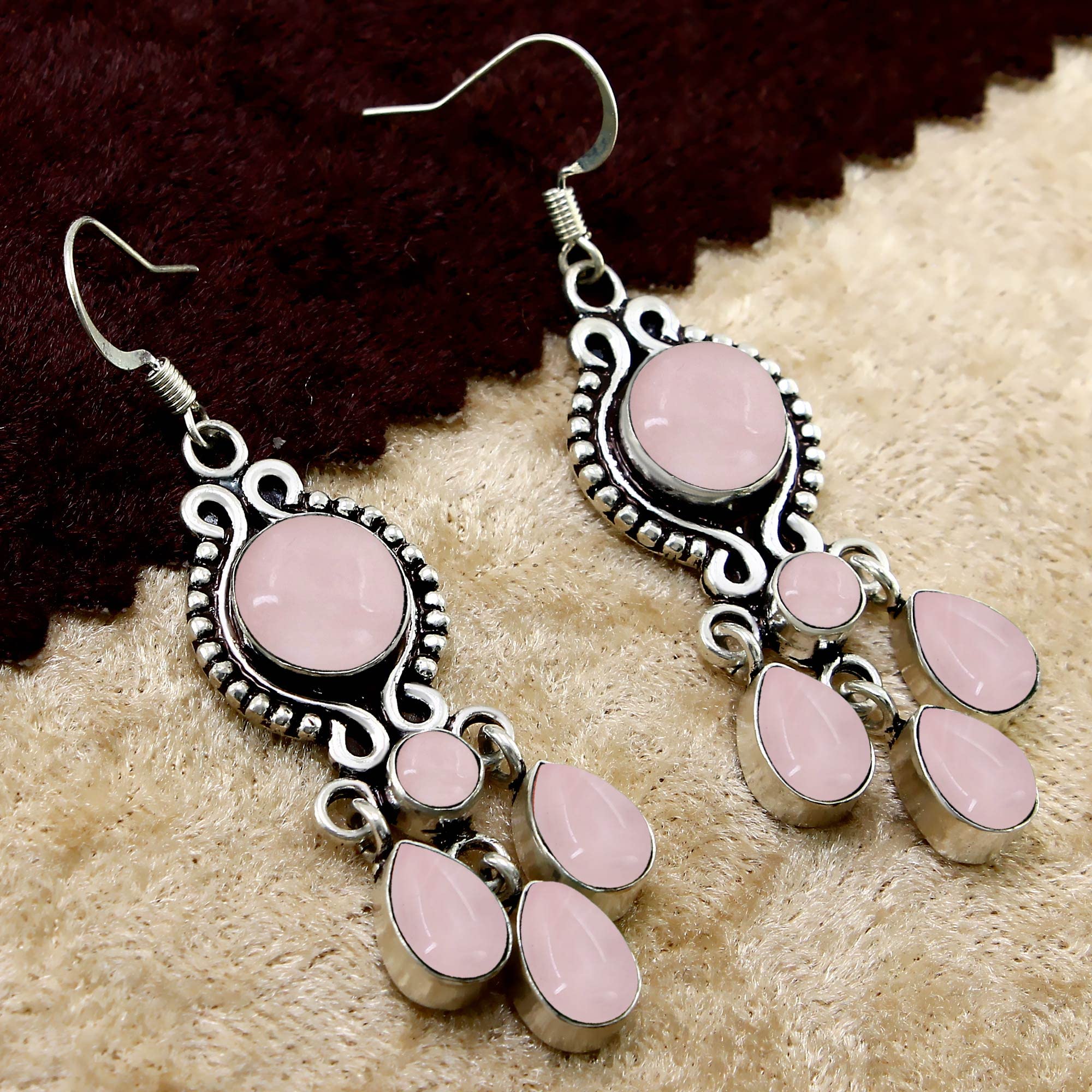 13.65ct Natural Round Gemstone Earrings for Women - Handmade Boho Dangle Jewelry for Wife & Girlfriend - Perfect Birthday & Anniversary Gifts