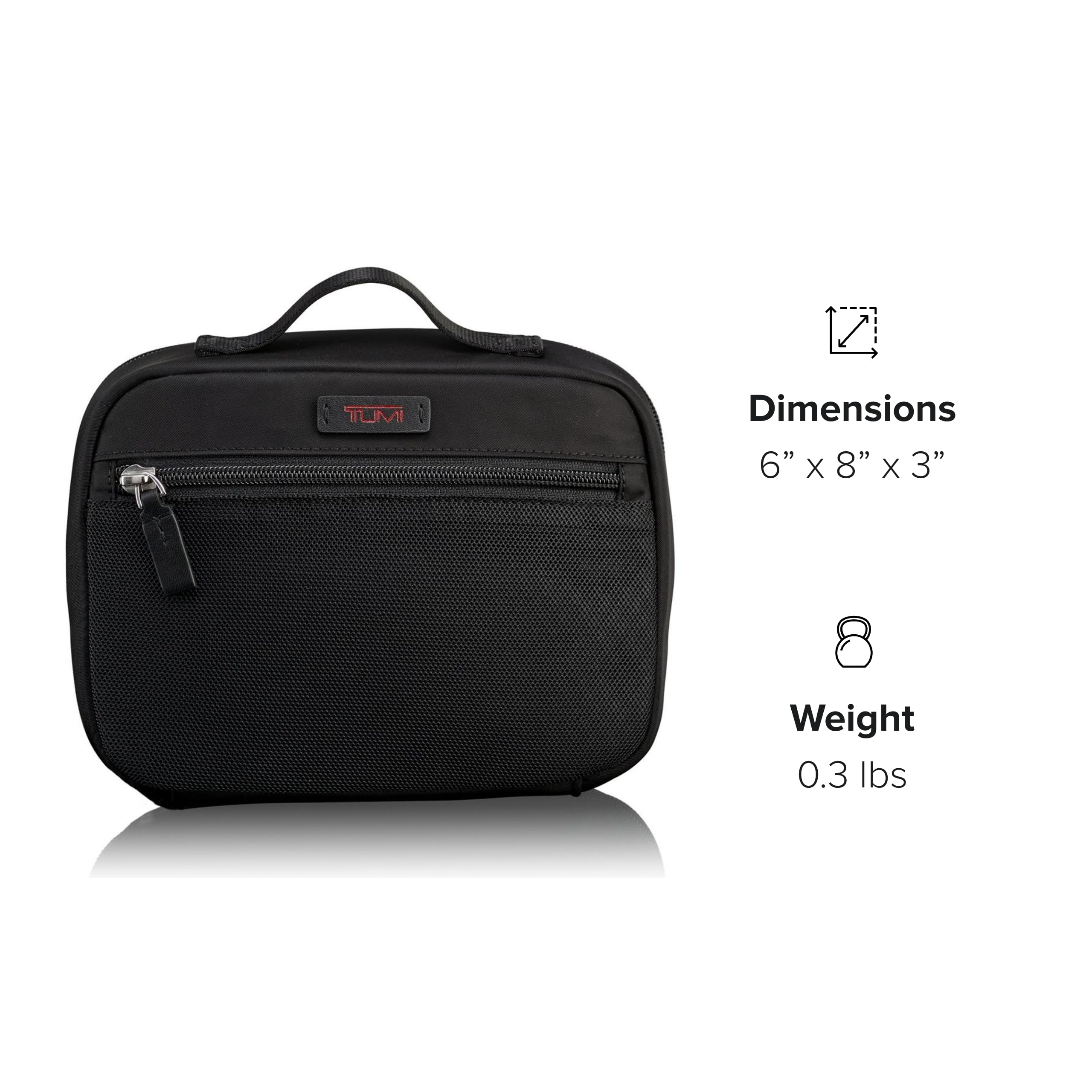TUMI Large Black Nylon Travel Organizer Pouch - Toiletry Bag for Electronics, Cords, Cosmetics & Hygiene Kit | Perfect for Business Trips, Vacations & Daily Use