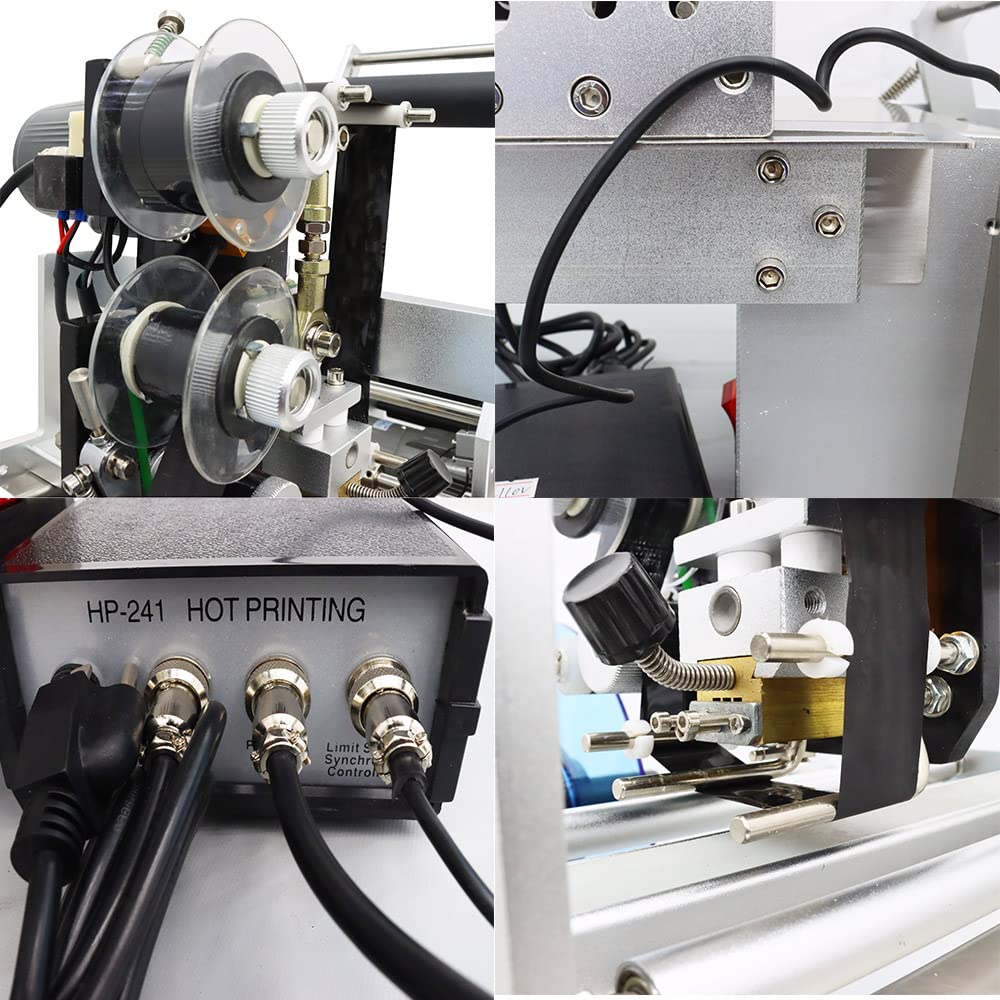 Semi-Automatic Round Bottle Labeling Machine with Color Ribbon - Perfect for Coding, Printing & Labeling in Home, Office & Small Business