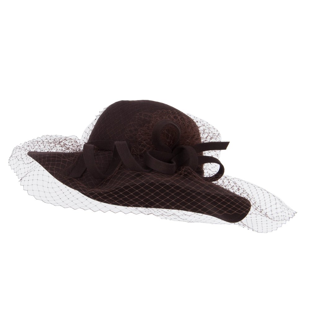 Wool Floppy Hat with Net - Stylish Sun Protection for Outdoor