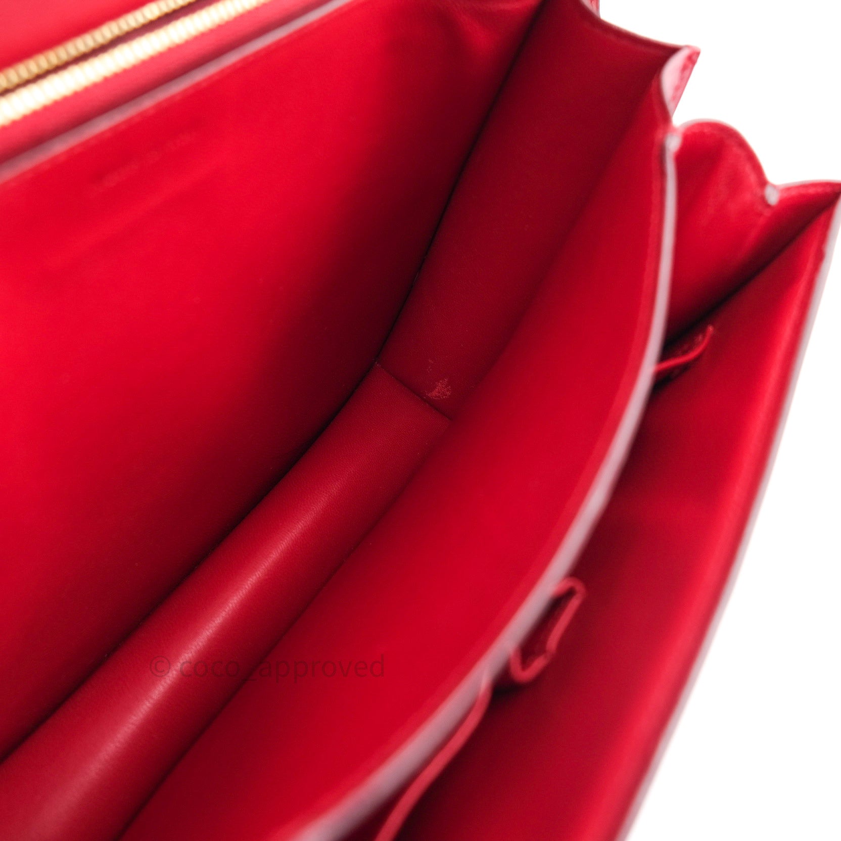 Celine Medium Classic Box Bag in Red Calfskin Leather - Perfect for Work, Travel & Evening Events