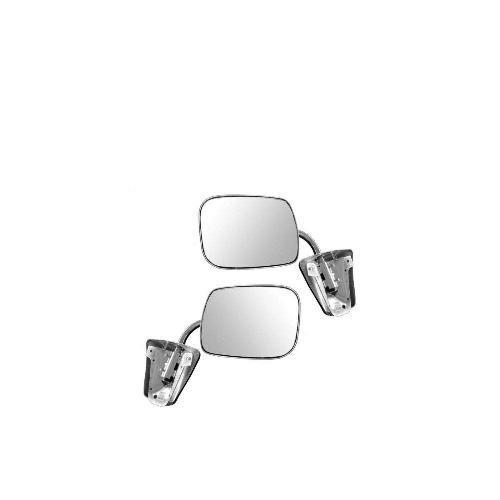 QRNTZCR Stainless Steel Manual Side View Mirrors - Left & Right Pair Set for Trucks, SUVs, and Vans - Durable Replacement Mirrors for Enhanced Safety and Visibility