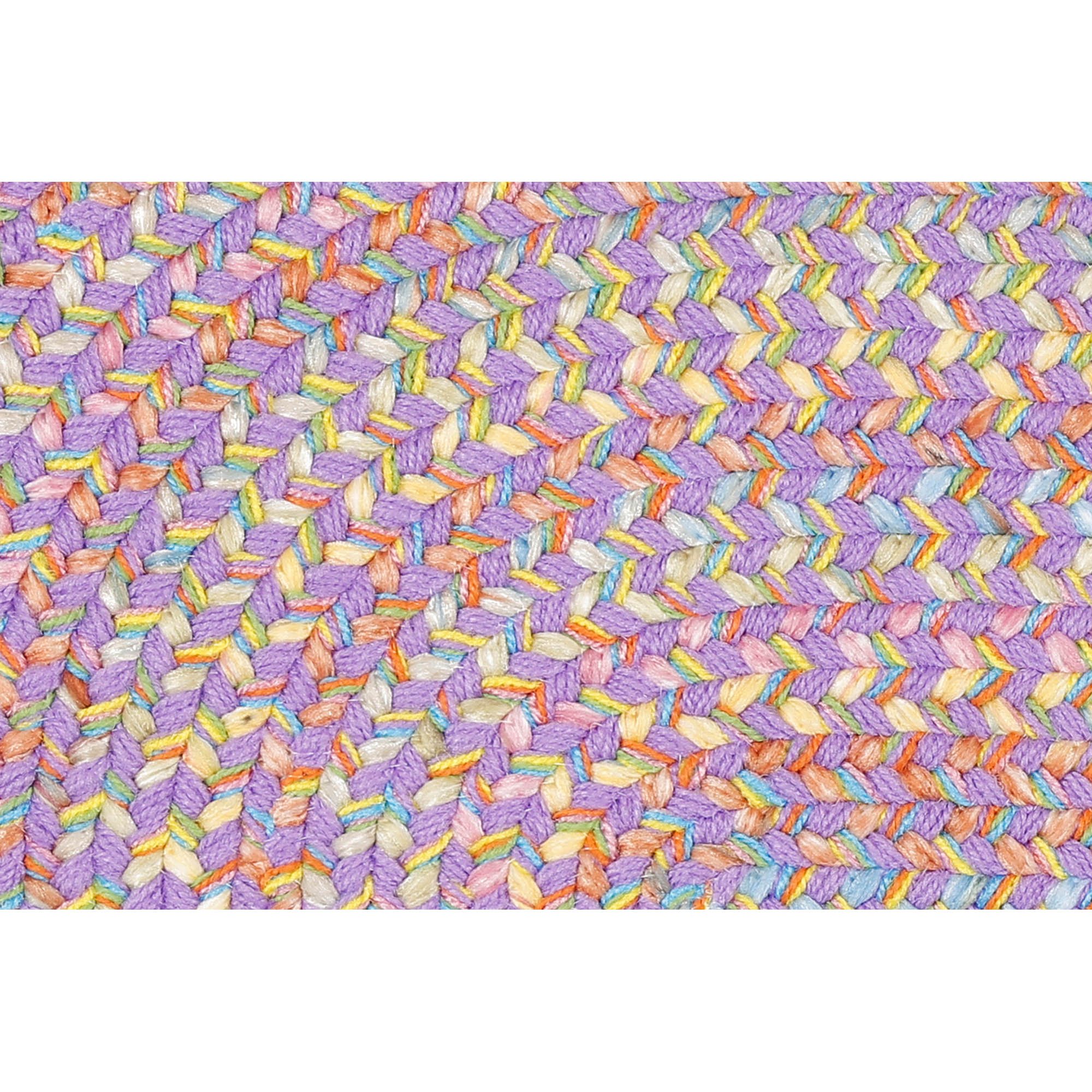 Braided Kids Area Rug - Washable & Reversible Nursery Carpet for Baby Room, Classroom & Playroom | USA Made Easy-Care Round Rug (6' Diameter, Violet Multi) - Perfect for Toddler Play Areas, Daycare Centers & Cozy Home Decor
