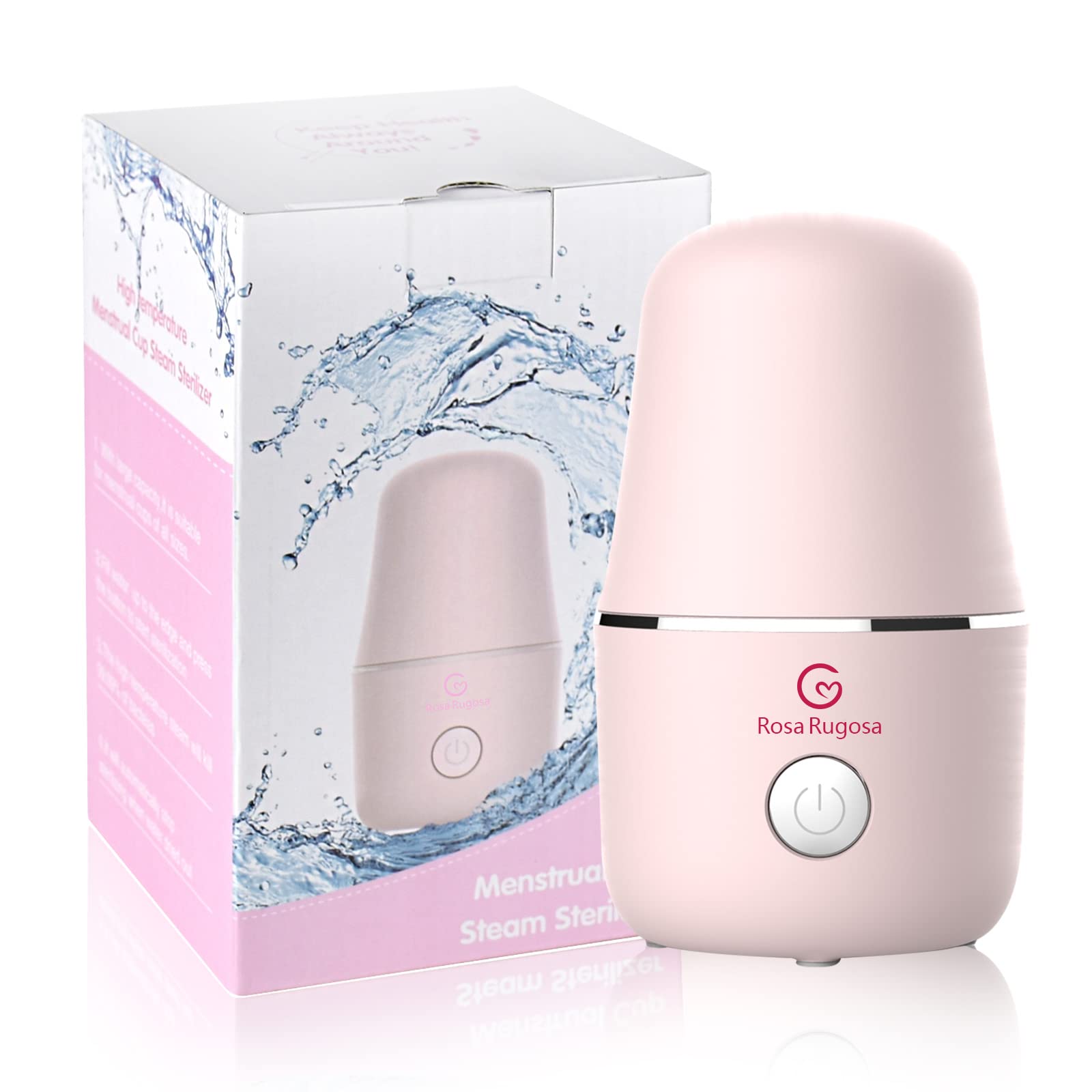 ROSA RUGOSA 3-in-1 Menstrual Cup Sterilizer - Sanitizer, Steamer & Storage Case with Auto Shut-Off | Kills 99.9% Bacteria | Perfect for Travel, Home & Gym Use | Leak-Proof Design for Hassle-Free Period Care