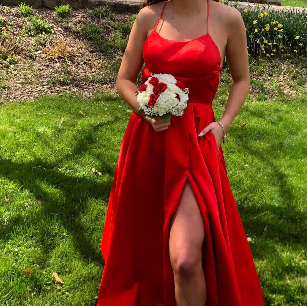 Elegant Strapless Side Split Long Prom Dress with Pockets - Formal Evening Gown for Homecoming, Wedding & Special Occasions