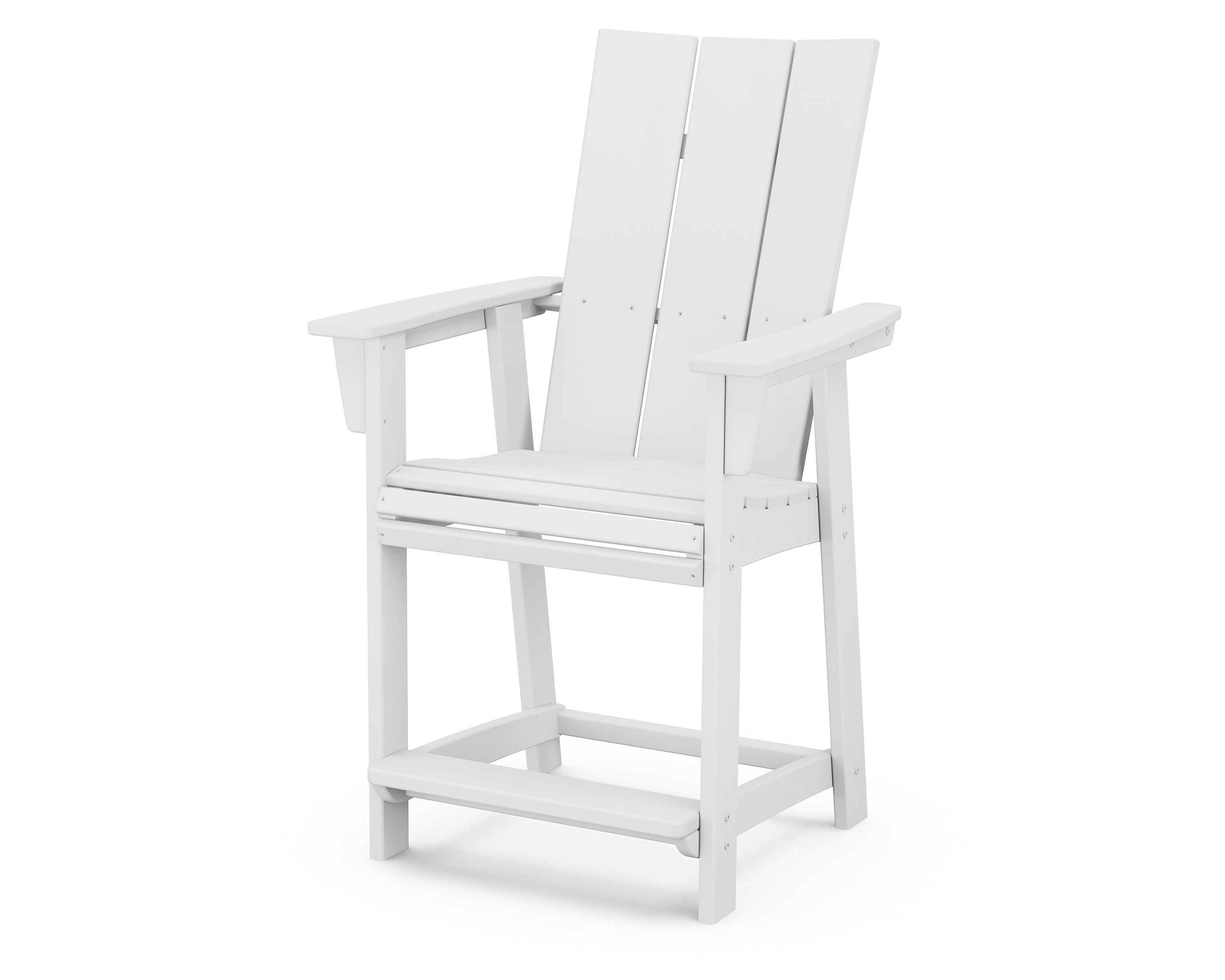 POLYWOOD Modern Curveback Adirondack Counter Height Chair - Outdoor Bar Stool for Patio, Deck, Poolside & Garden Use