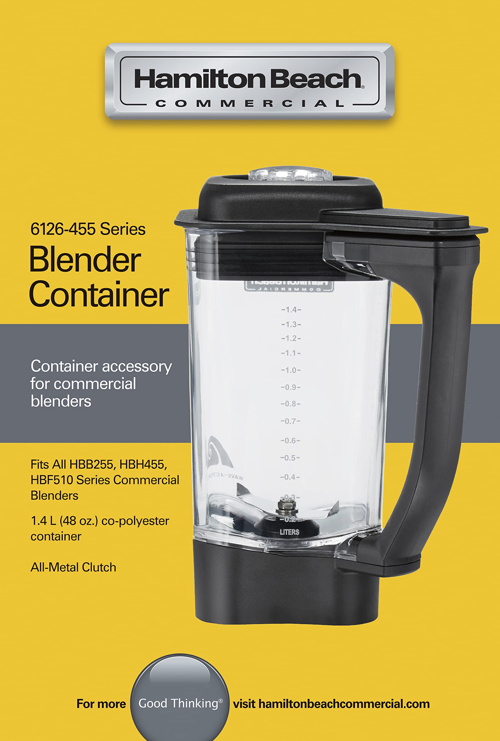 Hamilton Beach Rio/Tango/EXPEDITOR Blender - 1.4L BPA-Free Copolyester Jar, 700W Motor, 3 Speeds & Pulse - Perfect for Smoothies, Shakes & Food Prep (Model 6126-455-CE)