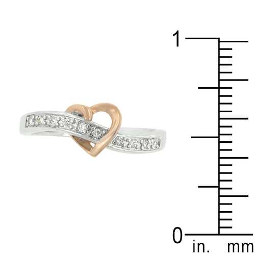 R599 R08261Tc01 Rose Heart Band - Elegant Rose Gold Heart Charm Bracelet for Women, Perfect for Valentine's Day, Anniversary & Romantic Gifts