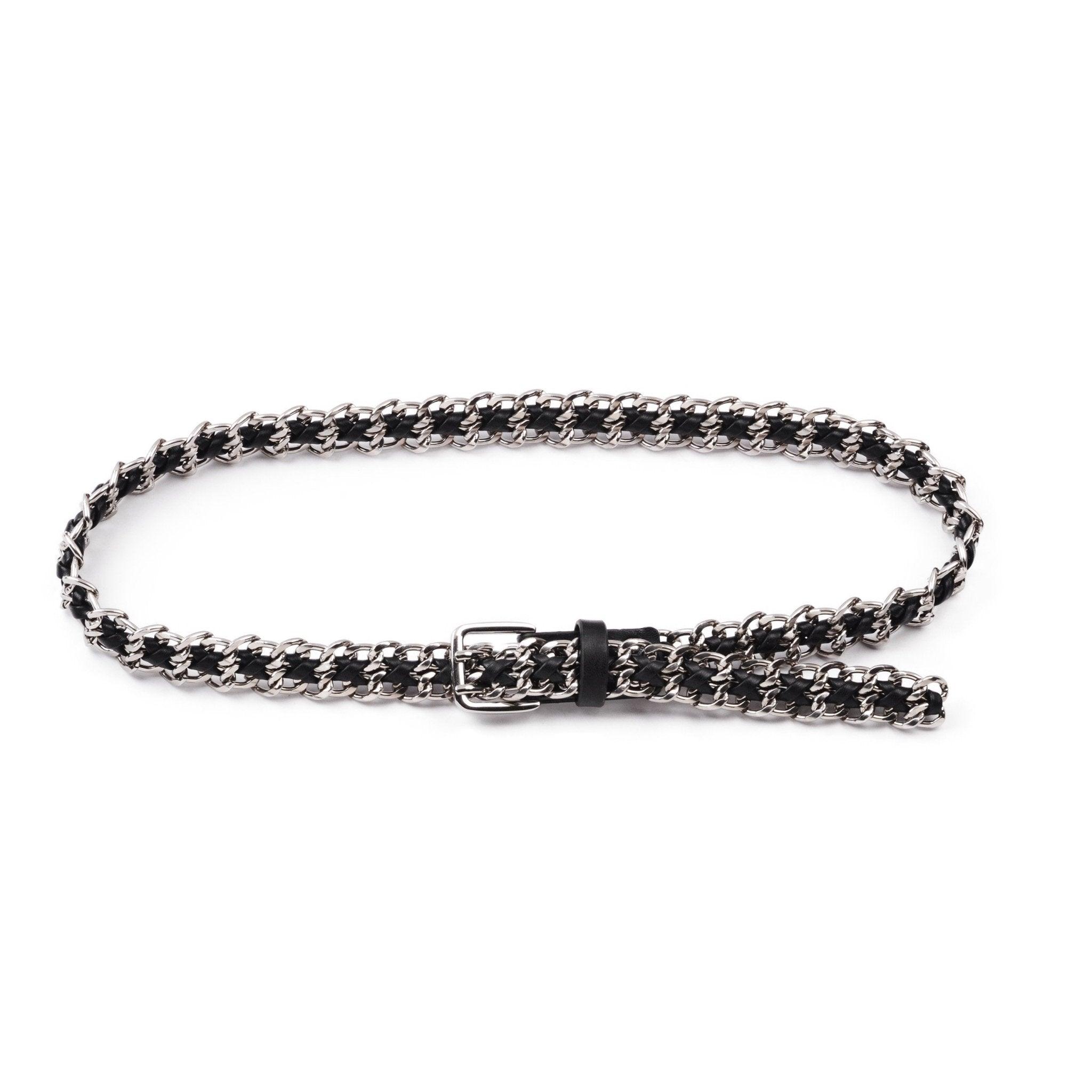Stylish Woven Leather Chain Belt for Women & Men - Adjustable Waist Belt for Jeans, Dresses & Casual Outfits | Fashionable Accessory for Everyday Wear