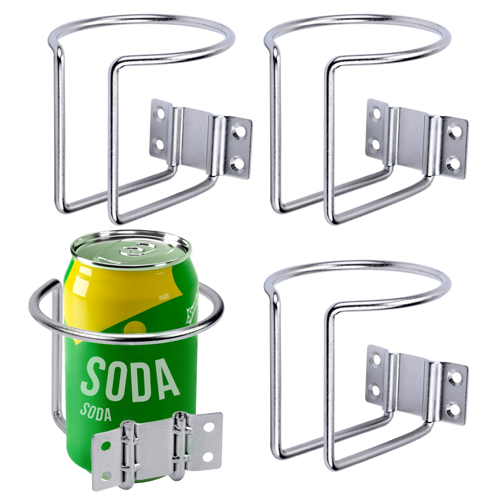 Marinebaby 4-Pack Stainless Steel Universal Boat Cup Holders - Durable Drink Holders for Boats, Trucks, RVs, Tractors & Outdoor Swings - Perfect for Marine, Camping, Road Trips & Backyard Relaxation