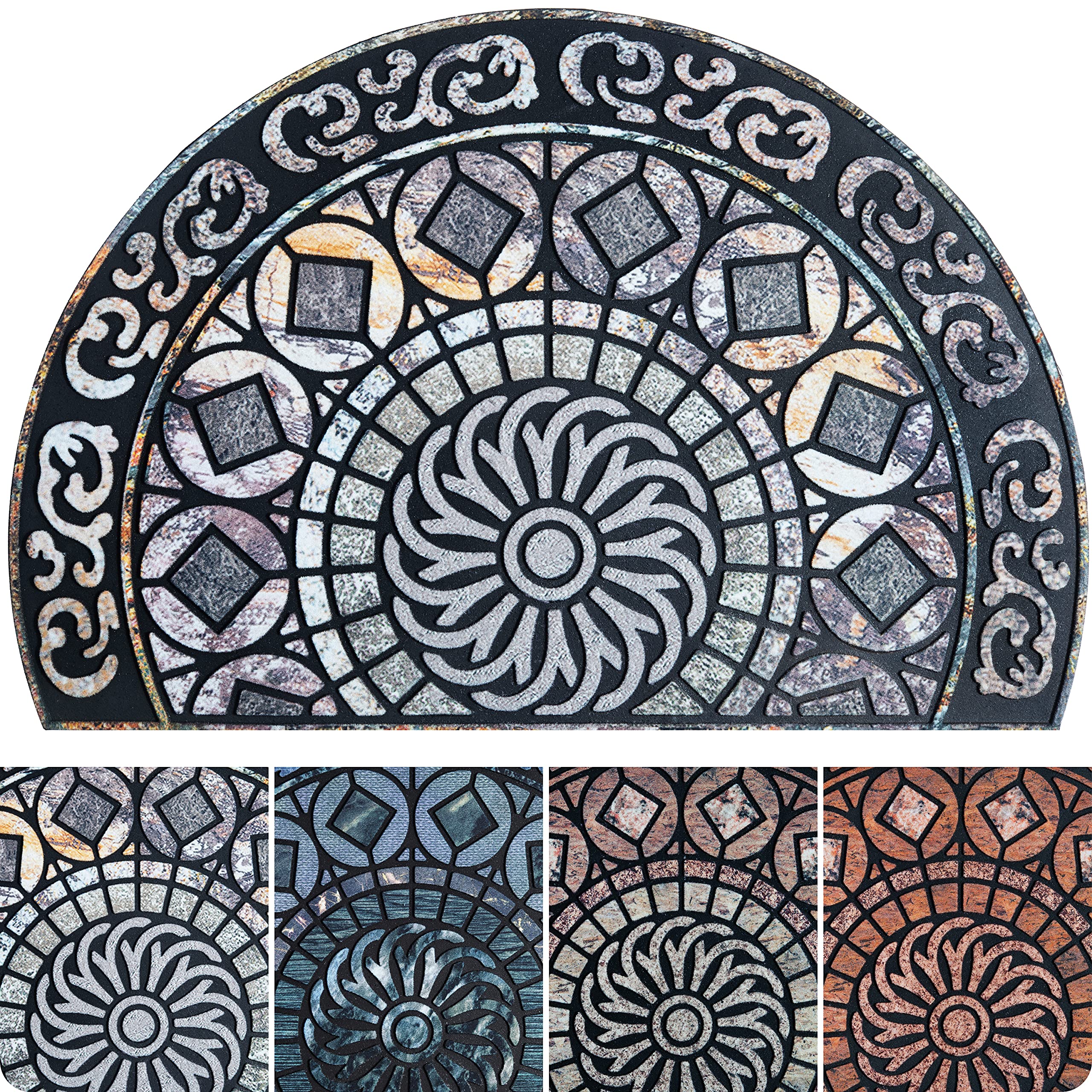 ubdyo Unique Stylish Front Door Mat - Heavy Duty Low Pile Doormat 23x36 Inches for Outdoor/Indoor Entrance - Traps Mud & Dirt - Perfect Welcome Mat for Home, Office or Apartment - Ideal Housewarming Gift