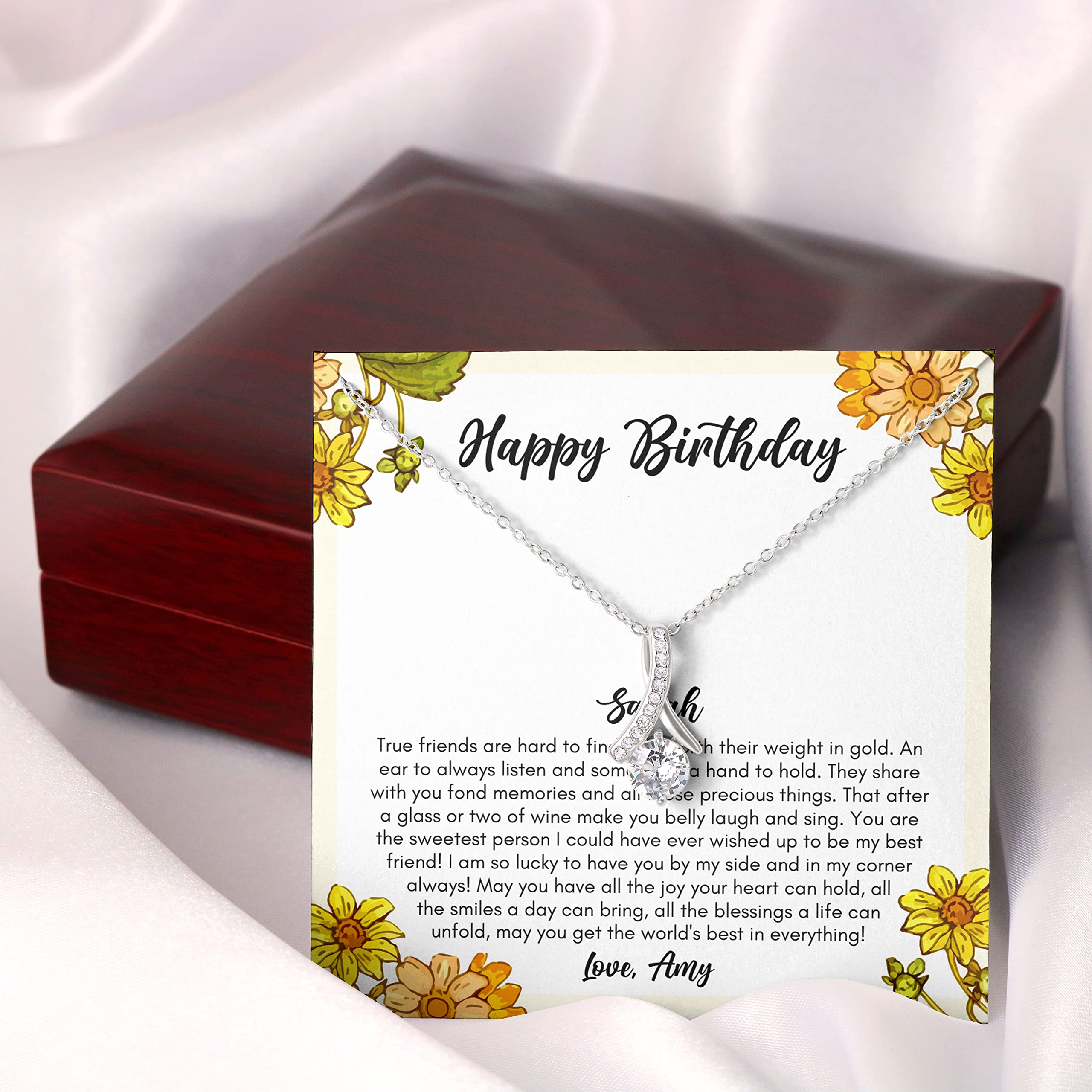Birthday Friendship Necklace - Silver Plated Best Friend Gift for Women - Perfect for BFFs, Sisters & Besties - Birthday, Anniversary & Special Occasion Jewelry