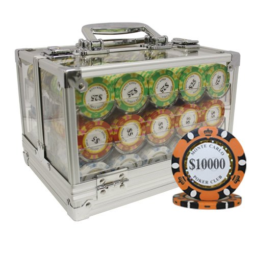 Premium MRC POKER Chips 600 pcs - Monte Carlo Style Casino Poker Set with Acrylic Storage Case - Perfect for Home Games, Poker Nights & Casino-Themed Parties