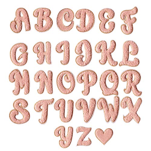 27 Pcs Chenille Letters Iron-on Patches for Clothing DIY - Soft Pink Embroidery Appliques for Kids, Teens & Adults - Perfect for Jackets, Jeans, Backpacks & DIY Crafts