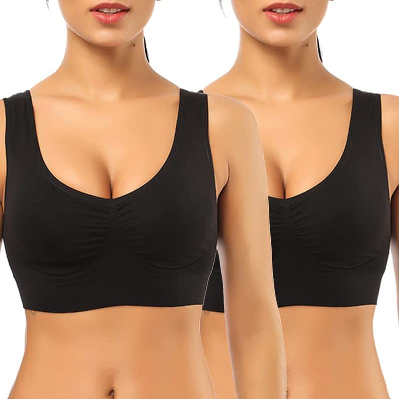 BESTENA Comfort Bra 2-Pack - Seamless Yoga & Sleep Bras for Women - Gym & Lounge Wear