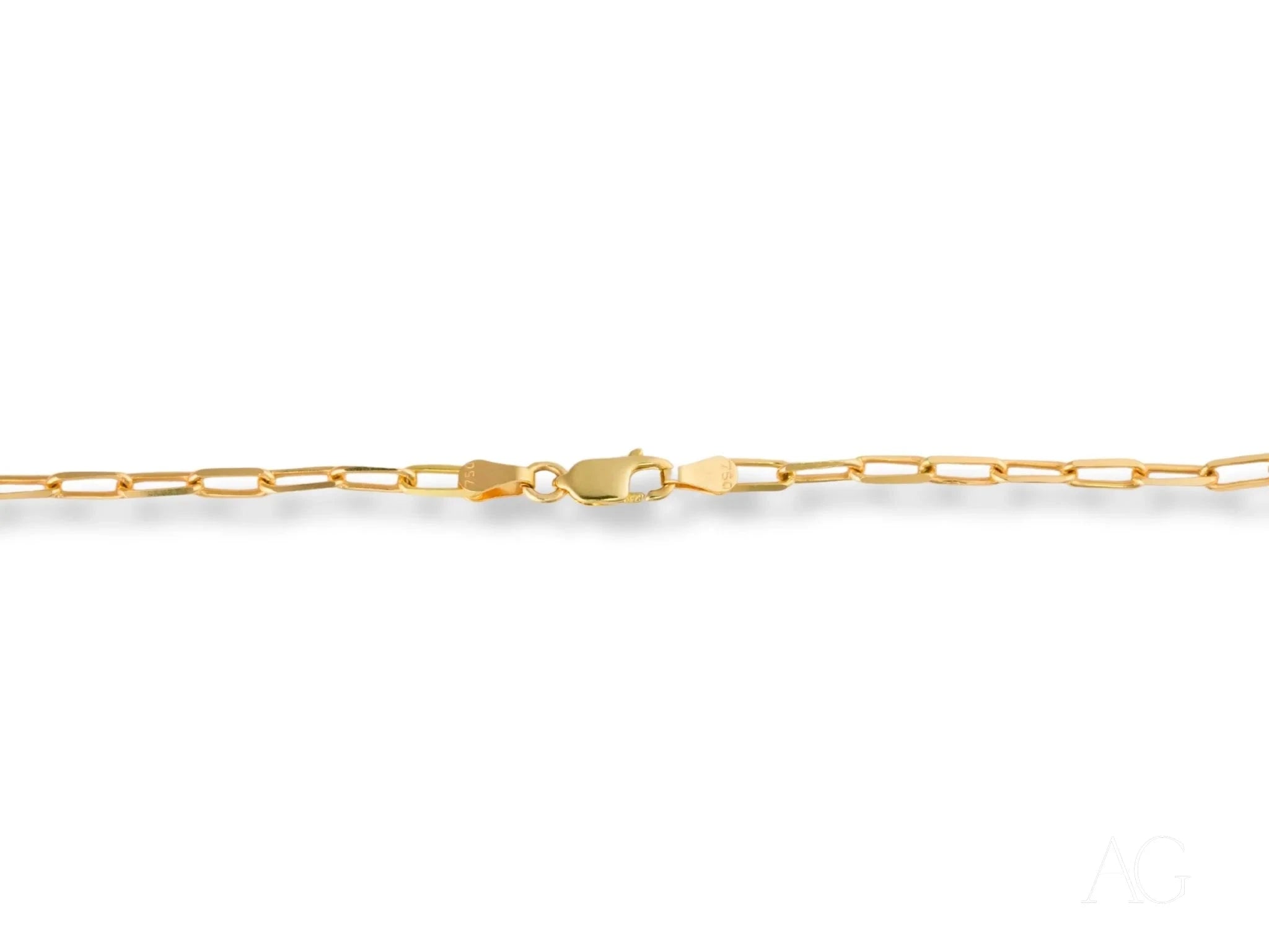18K Yellow Gold Paperclip Link Chain Necklace for Women - Elegant & Modern Jewelry Gift for Her - Perfect for Everyday Wear, Parties & Special Occasions