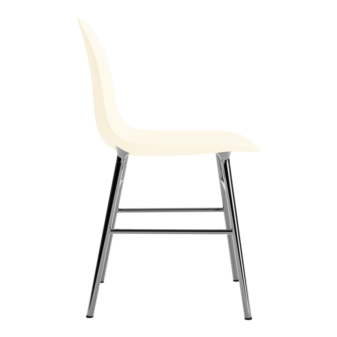 Modern Form Chair with Sturdy Metal Legs - Ergonomic Design for Home Office, Dining Room, and Living Room