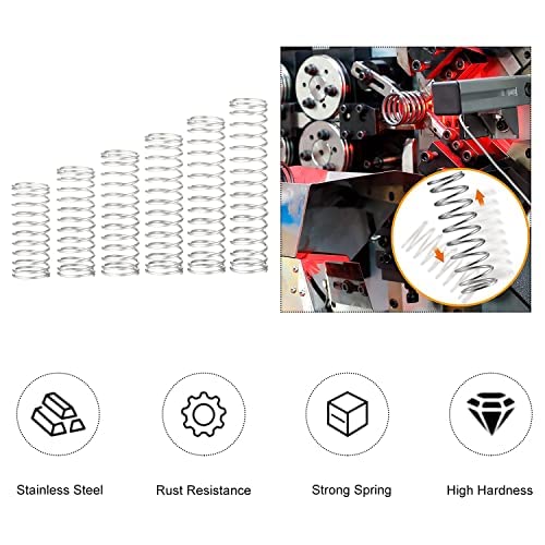 Yinpecly 10Pcs Small Coiled Extension Springs - 1mm Wire Dia, 7mm OD, 20mm Length - High-Quality Spring Steel for Ballpoint Pens, Office Supplies & DIY Repair Projects - Perfect for Pen Mechanisms, Crafts and Small Mechanical Applications