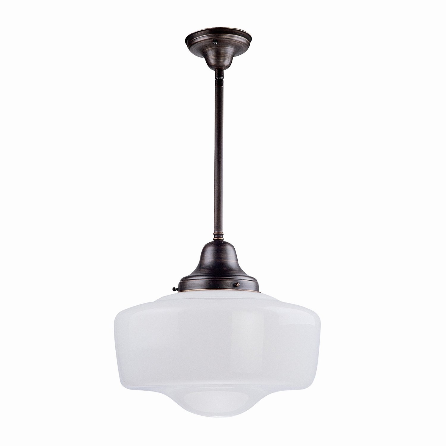 DVP7521NI Vintage Schoolhouse Semi Flush Mount Ceiling Light Fixture - Classic Industrial Style Lighting for Bedroom, Kitchen, Dining Room & Hallway