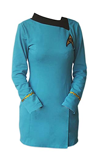 XOMO Star Trek TOS Cosplay Costume - Women's Blue Uniform Dress for Sci-Fi Conventions & Halloween Parties | Official Skant Style Outfit for Trekkie Fans