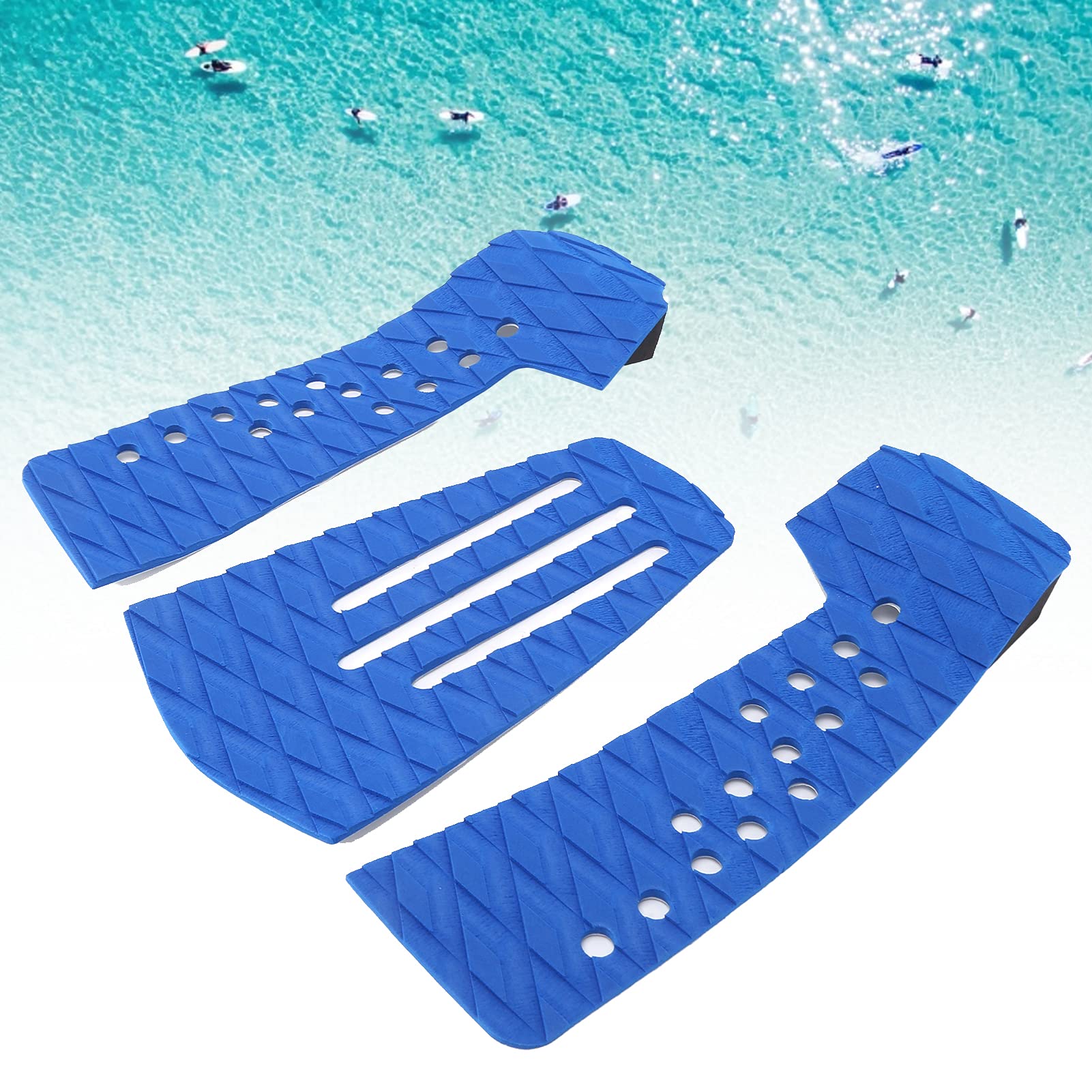 Non-Slip Surfboard Traction Pad - Anti-Skid Deck Grip for Surfing | Blue Degreasing Plate Accessory | Perfect for Wave Riding & Board Control