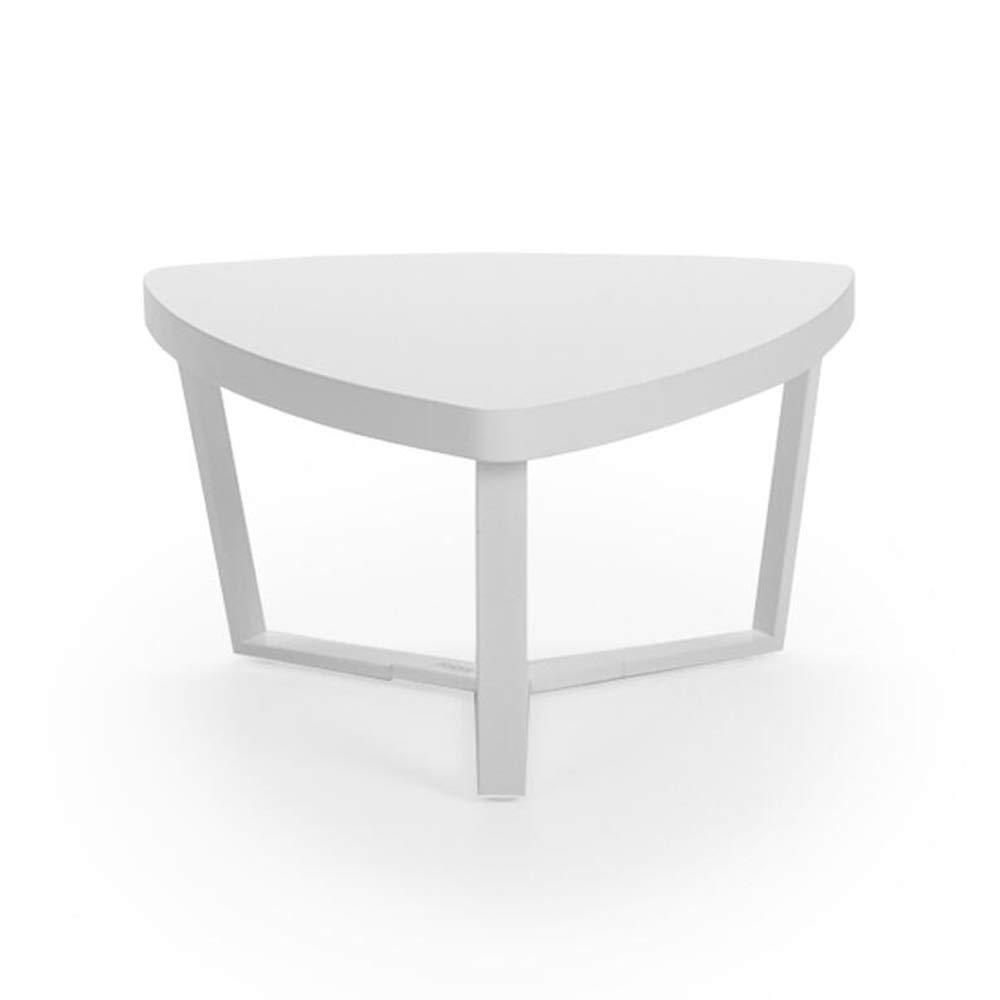 Jcnfa-Tables Modern Triangle Coffee Table for Living Room - White Stainless Steel Side Table with Metal Legs (23.6x22.8x12.87 inches) - Perfect for Small Spaces, Apartments & Contemporary Home Decor