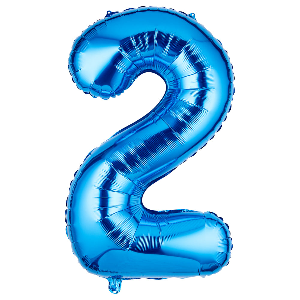 Balloonify Blue Mylar Number 2 Balloon - 40 Inch Large Foil Balloon for Birthday Parties, Baby Showers & Anniversary Celebrations (1 Count)