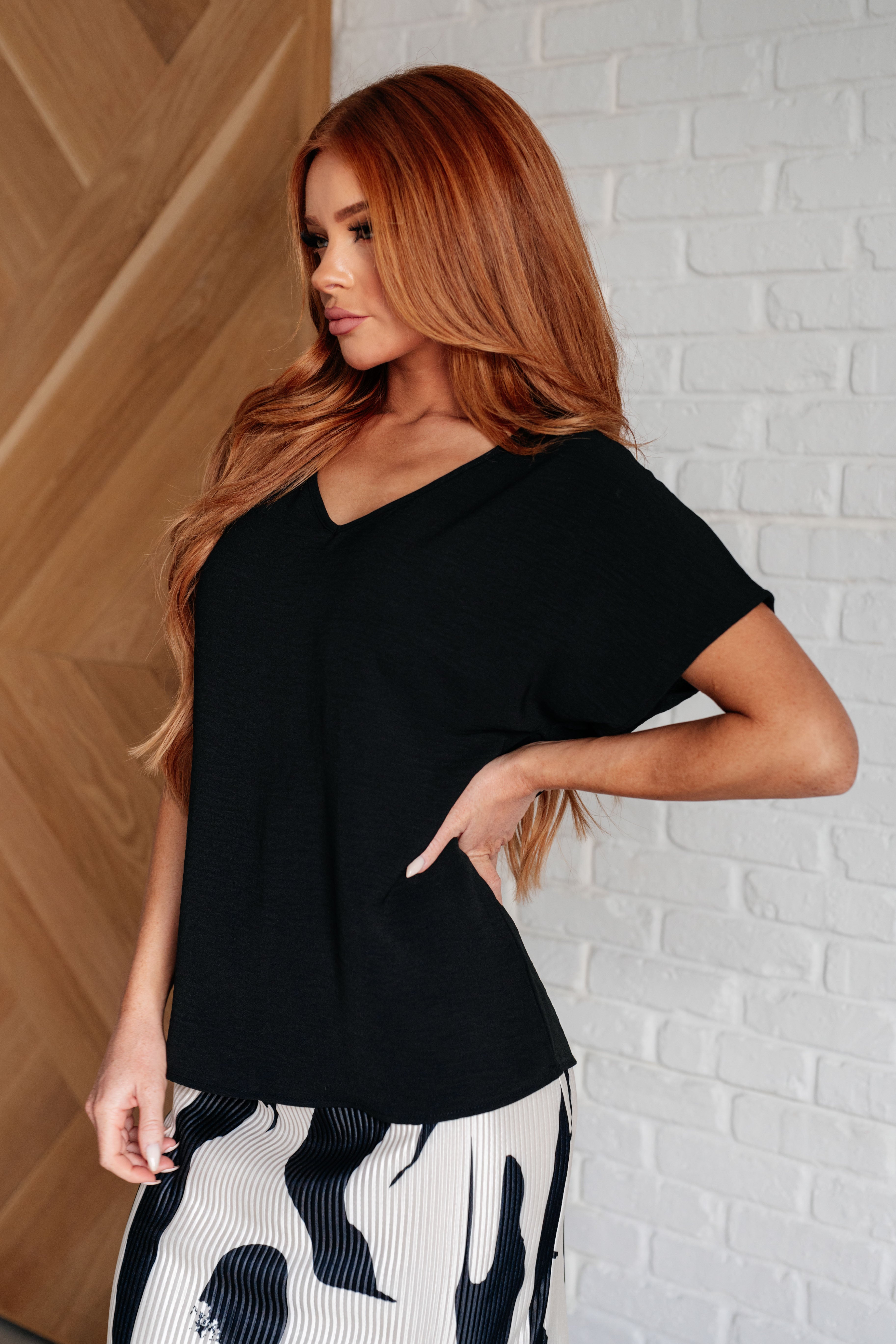 Black V Neck Top for Women - Comfortable & Stylish FAQ T-Shirt - Perfect for Casual Wear, Work & Everyday Outfits