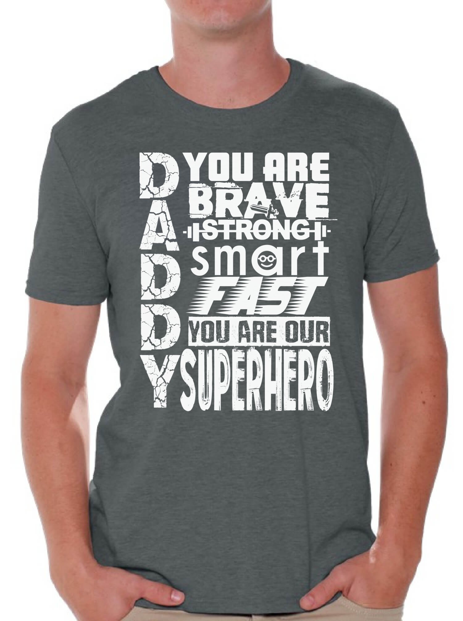 Funny Daddy Superhero T-Shirt - White Cotton Graphic Tee for Father's Day Gifts | Cool Dad Apparel for Birthday, Christmas & Everyday Wear