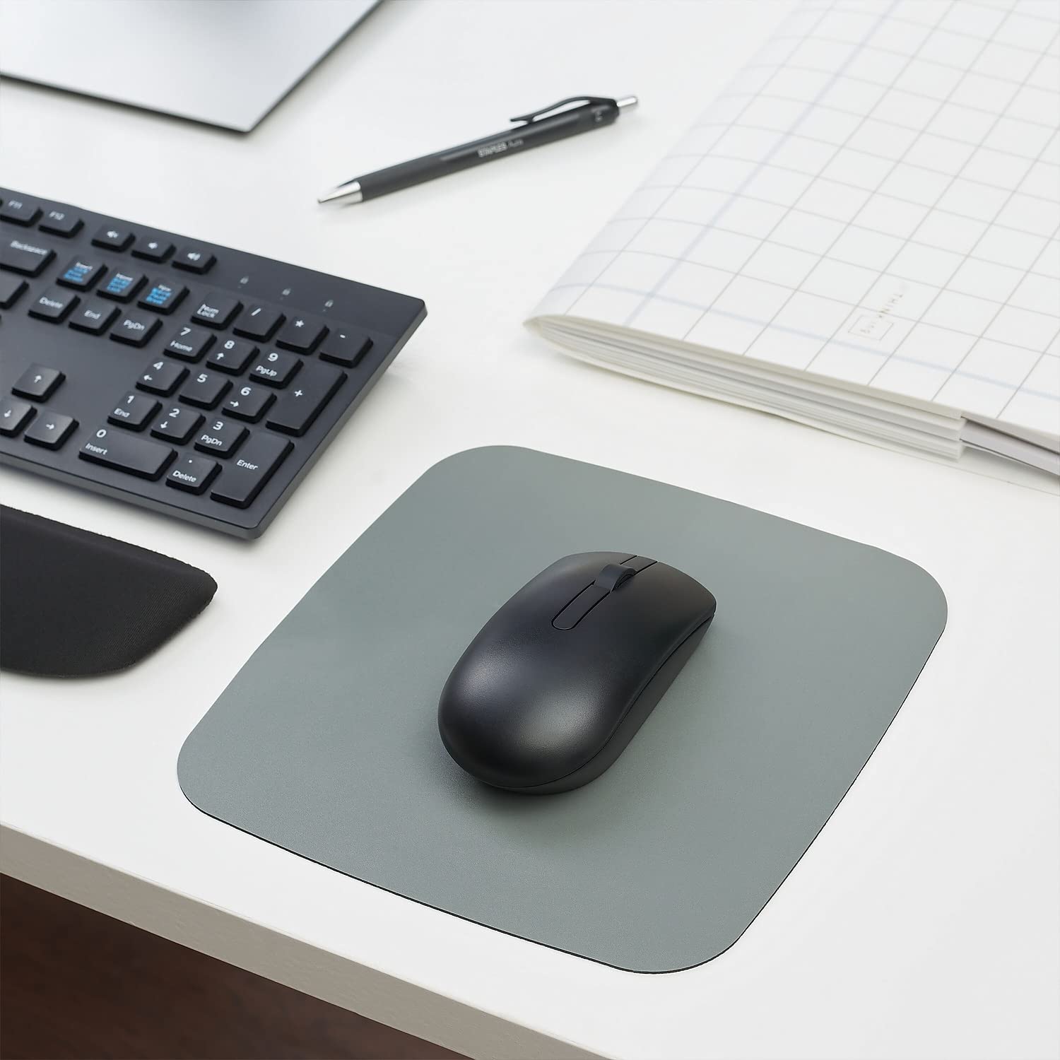 STAPLES 2402237 Ultrathin Mouse Pad - Smooth Gliding Surface, Non-Slip Base, Grey - Perfect for Office, Gaming & Home Workspace