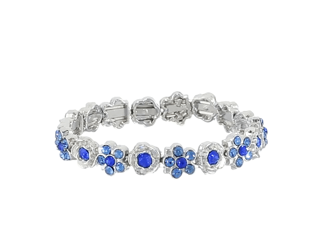 1928 Crystal Flower Stretch Bracelet for Women - Elegant Vintage Jewelry for Parties, Weddings & Special Occasions