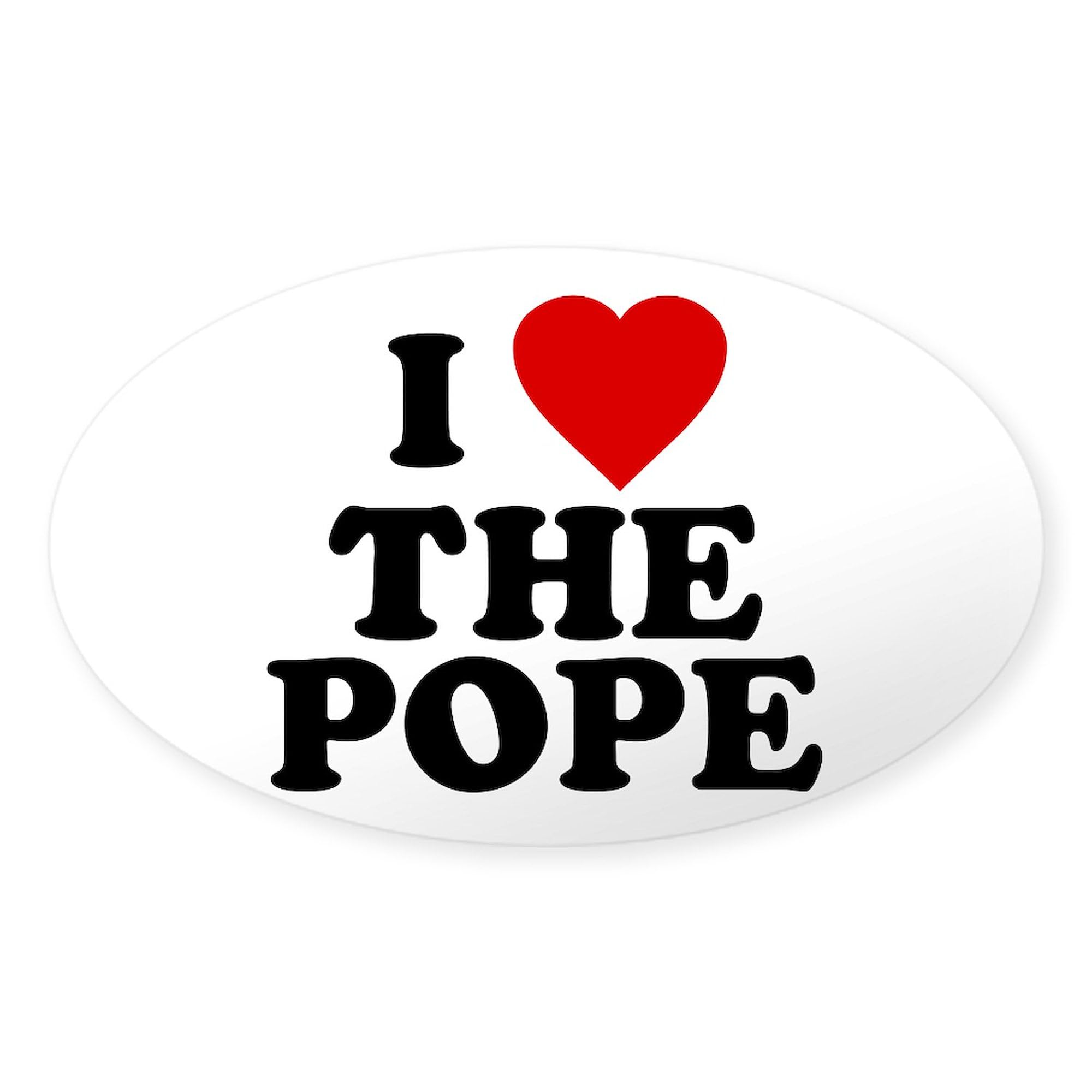 I Love The Pope Oval Car Bumper Sticker - Waterproof Vinyl Decal for Cars, Laptops, Windows - Show Your Faith with Religious Stickers for Vehicles & Personal Items