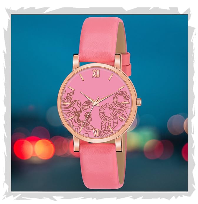 Motu Gaju Analog Watch for Women & Girls - Colorful Dial with Leather Strap - Perfect Gift for Birthday, Anniversary & Special Occasions | Stylish Casual & Office Wear Accessory