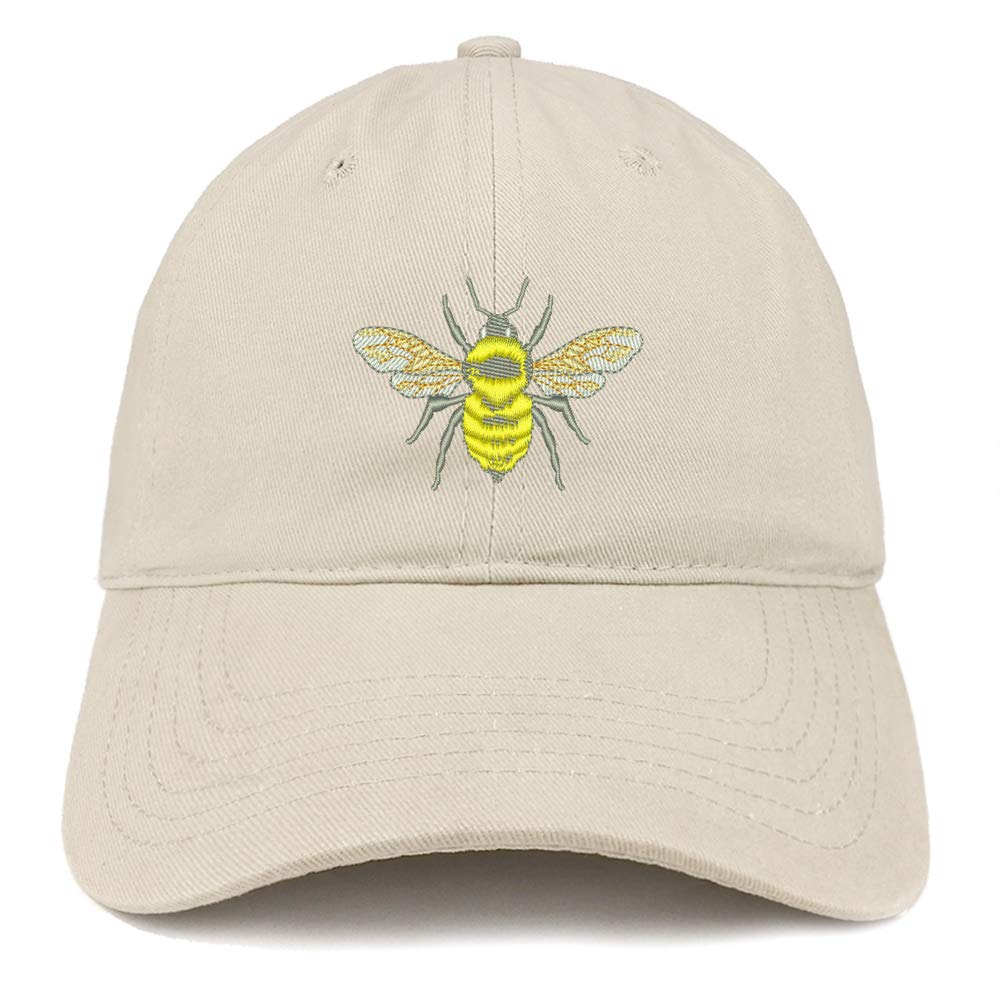 Bumble Bee Embroidered Cotton Baseball Cap - Soft Brushed Fabric for Men & Women - Fashionable Outdoor & Casual Wear for Street Style & Daily Use