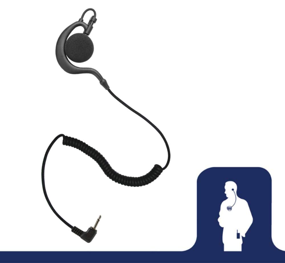 2.5mm Radio Earpiece - EP2BCLS Listen Only Headset with Large Speaker & Ear Hook | Compatible with Shoulder Speaker Microphones | Secure & Private Communication for Security, Retail & Event Staff