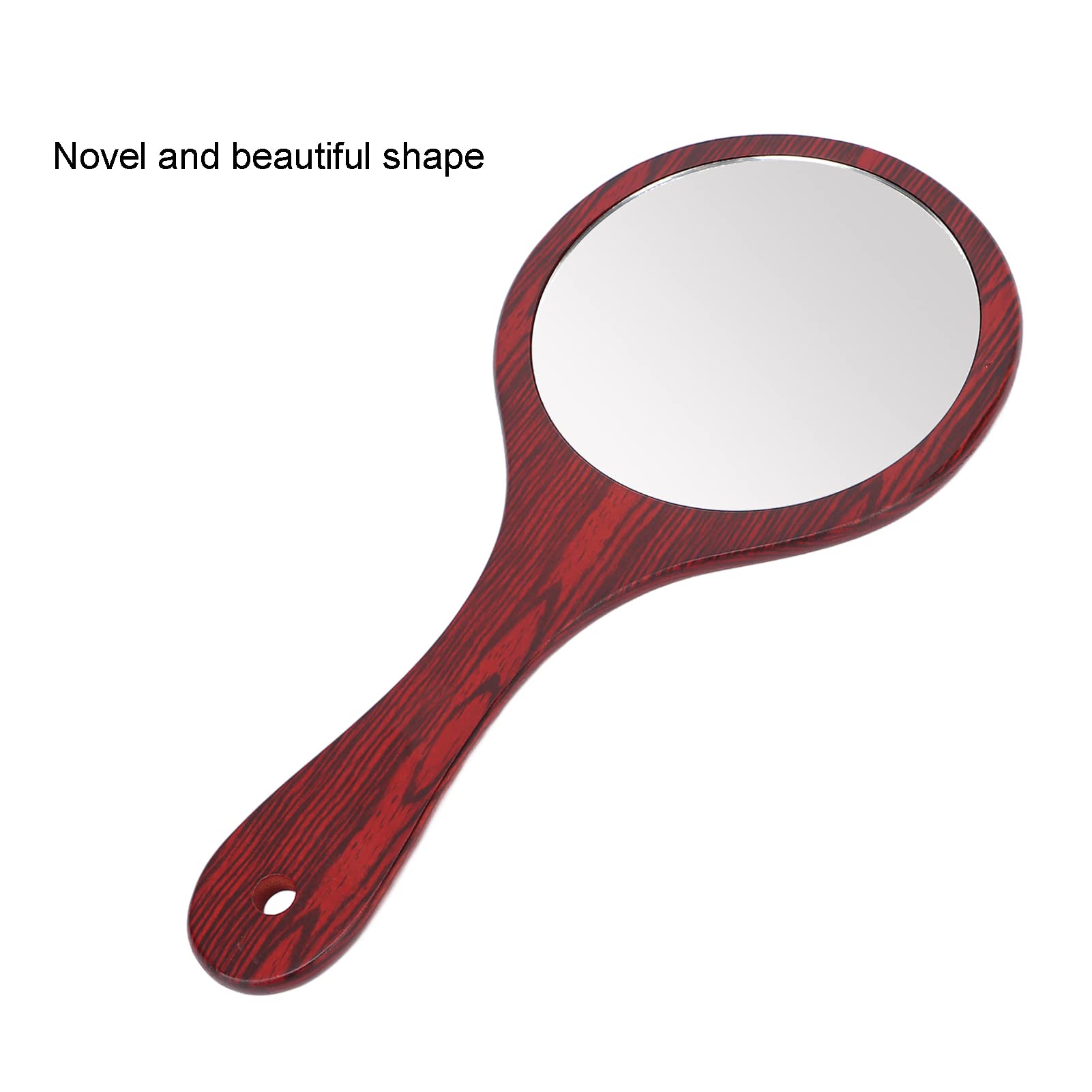 Shanrya Wooden Handheld Makeup Mirror with Hanging Hole - HD Portable Mirror for Hairdressing, Travel, Hotels & Home Use | Perfect for Vanity, Bathroom & Professional Salon Styling