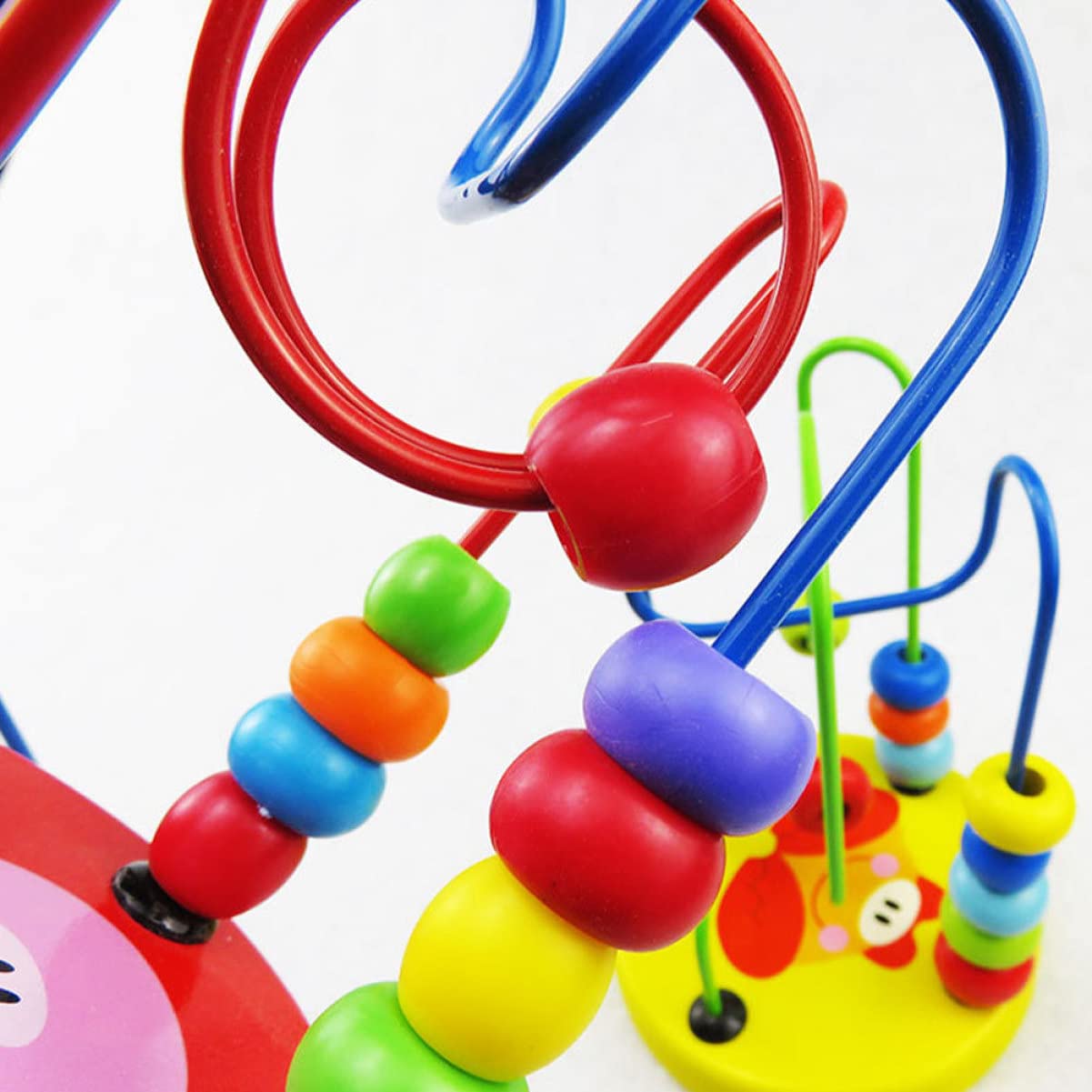 Garneck 6-Piece Wooden Bead Maze Roller Coaster Toy Set - Montessori Abacus & Developmental Learning Toy for Toddlers & Infants - Fine Motor Skills Activity for Daycare, Preschool & Home Play