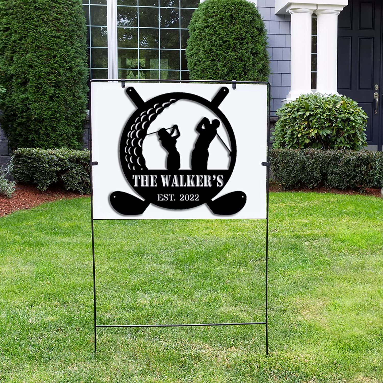 Custom Personalized Golf Sign - 19th Hole Metal Wall Art with Name & Monogram | Unique Golf Ball Gift for Men & Family | Perfect for Man Cave, Home Office or Golf Club Decor