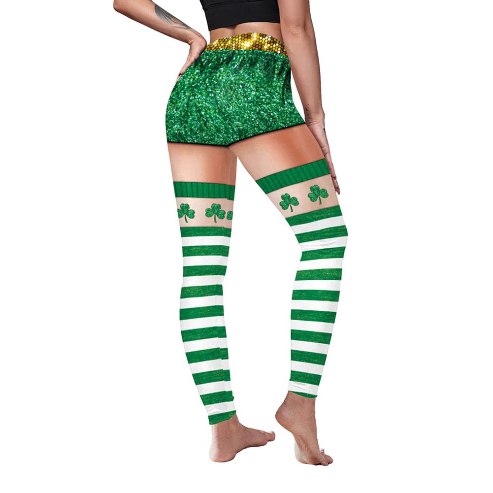 FYMNSI Women's Christmas Leggings - Festive Xmas Printed High Waist Yoga Pants, Stretchy Workout Running Tights for Holiday Parties, Gift Exchange & Winter Activities