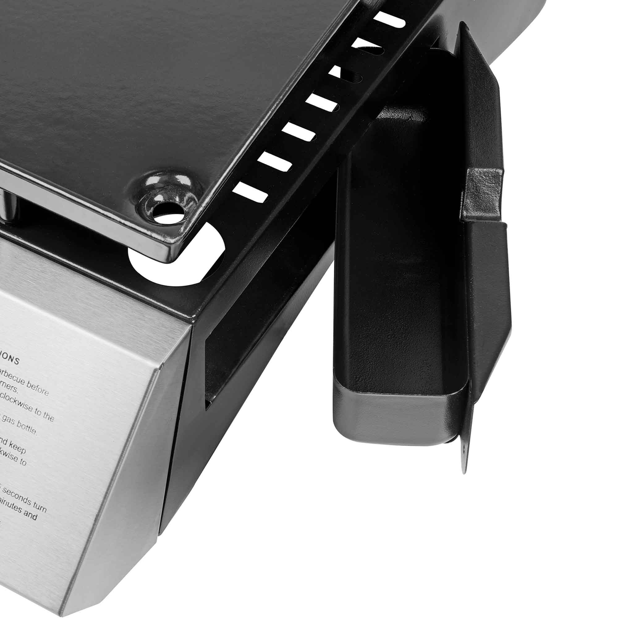 4 Burner Portable Gas Griddle 10kW BBQ Grill with Cover - Stainless Steel Outdoor Cooking for Camping, Tailgating & Backyard Parties - DG234