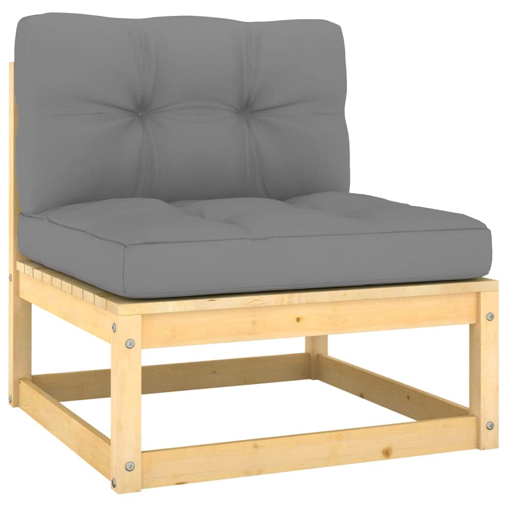 vidaXL 12-Piece Patio Lounge Set - Outdoor Garden Furniture with Sectional Sofa, Cushions & Coffee Table - Retro Style Solid Pine Wood - Perfect for Backyard, Poolside & Patio Relaxation