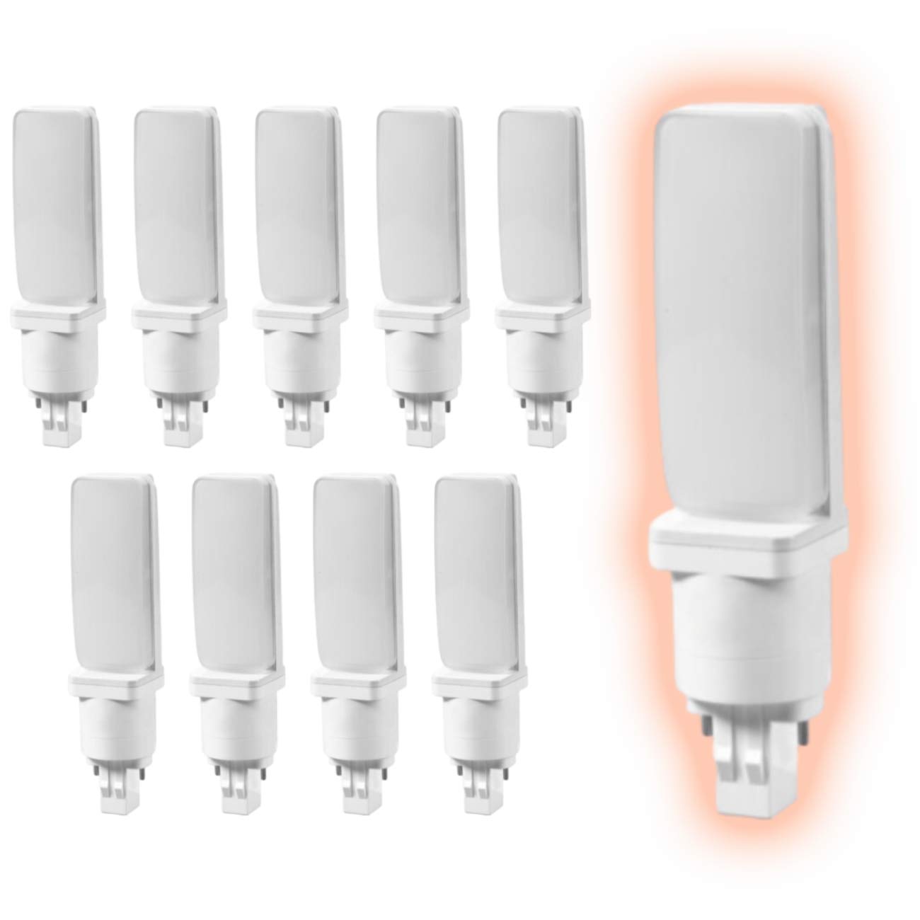 GoodBulb 18W GX23 Base LED Plug-in Light Bulbs - 3500K Soft White, 1100 Lumens, 120° Beam - Energy Efficient PL Bulbs (Pack of 10) for Home, Office, and Commercial Lighting